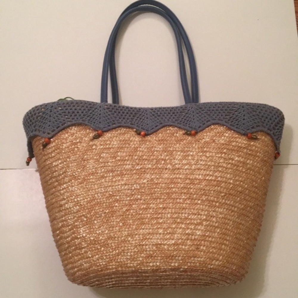 Beauti Control large straw tote bag